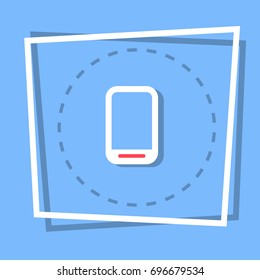Cell Smart Phone Icon Tablet Computer Web Button Flat Vector Illustration
