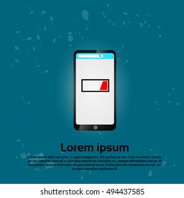 Smartphone-niedrige Batterieladung flatter Vektorgrafik