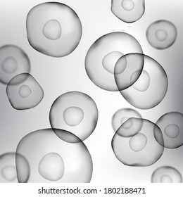 Cell stem science square background. Life, biology, medicine molecular vector illustration