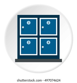Cell for storage bags in store icon. Flat illustration of cell for storage bags in store vector icon for web