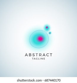 Cell Symbol Abstract Vector Sign, Emblem or Logo Template. Transparent Gradient Elegant Biology or Medical Icon. Isolated.