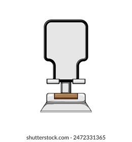 cell table phone holder cartoon. view side, computer stand, cell perspective cell table phone holder sign. isolated symbol vector illustration