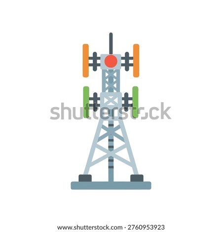 cell tower with antennas, telecommunications infrastructure