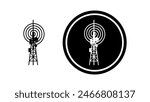 Cell Tower, black isolated silhouette