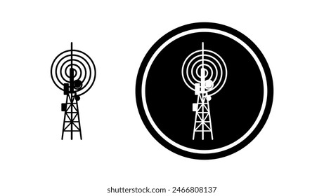 Cell Tower, schwarze isolierte Silhouette