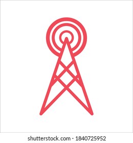 Cell Tower Flat Icon Vector Logo Template Illustration