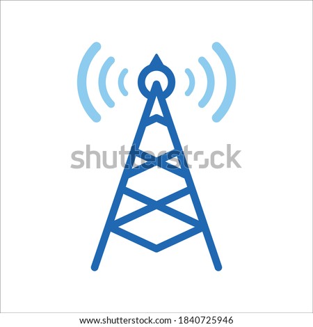 Cell Tower Flat Icon Vector Logo Template Illustration
