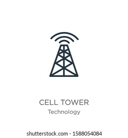 Cell tower icon vector. Trendy flat cell tower icon from technology collection isolated on white background. Vector illustration can be used for web and mobile graphic design, logo, eps10