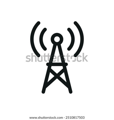 Cell tower isolated icon, communication tower vector symbol with editable stroke