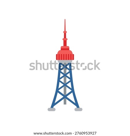 cell tower with orange antenna, telecommunications infrastructure