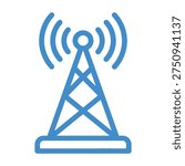 Cell tower signal broadcasting icon