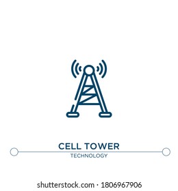 cell tower vector line icon. Simple element illustration. cell tower outline icon from technology concept. Can be used for web and mobile
