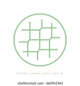 Cell vector icon with isolated green grid and natural mesh.
