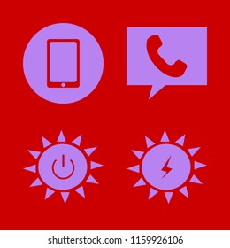 cell vector icons set. with solar power, mobile phone, phone and solar energy in set