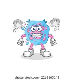 the cell very angry mascot. cartoon vector