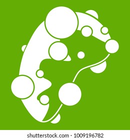 Cell virus icon white isolated on green background. Vector illustration