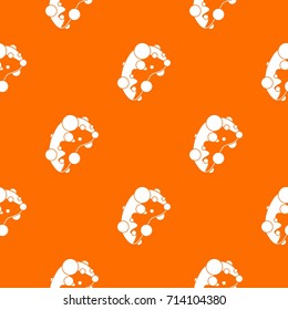 Cell virus pattern repeat seamless in orange color for any design. Vector geometric illustration
