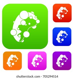 Cell virus set icon in different colors isolated vector illustration. Premium collection