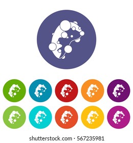 Cell virus set icons in different colors isolated on white background