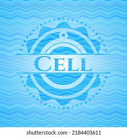 Cell water wave concept style emblem. Vector Illustration. Detailed. 