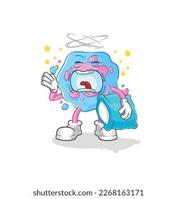 the cell yawn character. cartoon mascot vector