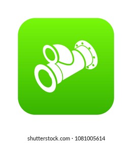 Cellar pipe icon green vector isolated on white background