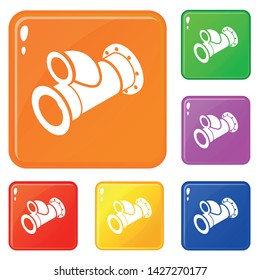 Cellar pipe icons set collection vector 6 color isolated on white background