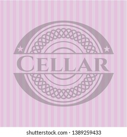Cellar realistic pink emblem. Vector Illustration. Detailed.