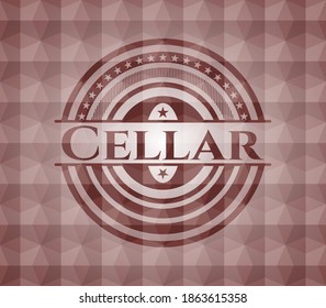 Cellar red geometric emblem. Seamless. 