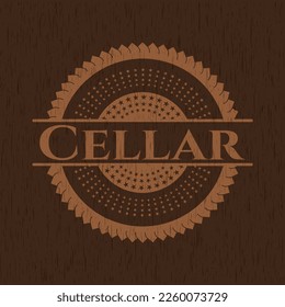 Cellar wooden emblem. Retro. Vector Illustration. 