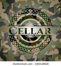 Cellar written on a camouflage texture