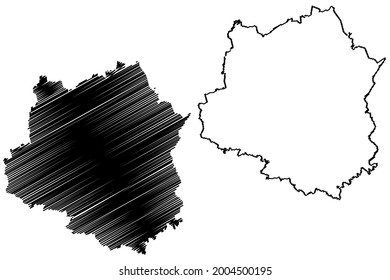 Celle district (Federal Republic of Germany, rural district, State of Lower Saxony) map vector illustration, scribble sketch Celle map