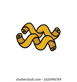 cellentani pasta doodle icon, vector illustration