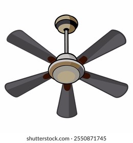 celling or hanging fan vector icon on white background