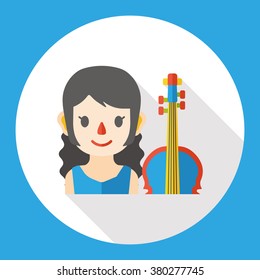 cellist occupation character flat icon