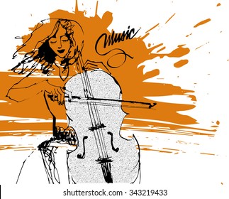 cellist stylized