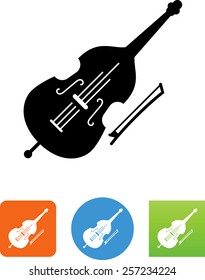Cello or bass with bow icon