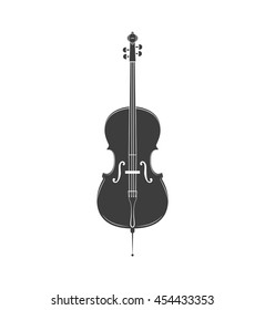 Cello. Classical musical instrument. Music icon. Vector illustration.