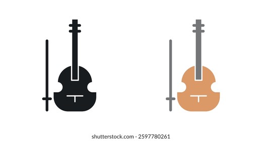 Cello colored icon set. Stock Vector