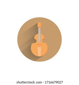 cello colorful flat icon with shadow. musical instrument flat icon