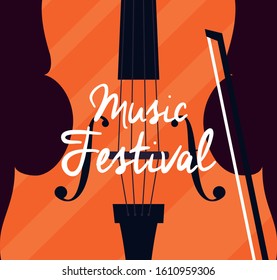 cello design, Music festival sound melody song musical art and composition theme Vector illustration