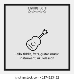 Cello, fiddle, ukulele icon  line icon