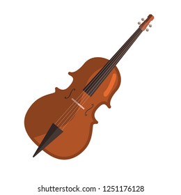 Cello flat icon. Concert, classical music, symphony orchestra. Musical instruments concept. Vector illustration can be used for topics like music, leisure, art
