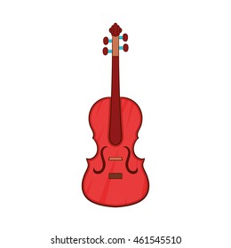 Cello icon in cartoon style isolated on white background. Musical instrument symbol