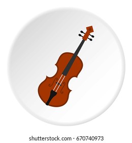 Cello icon in flat circle isolated vector illustration for web