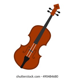 Cello icon in flat style isolated on white background. Musical instrument symbol vector illustration