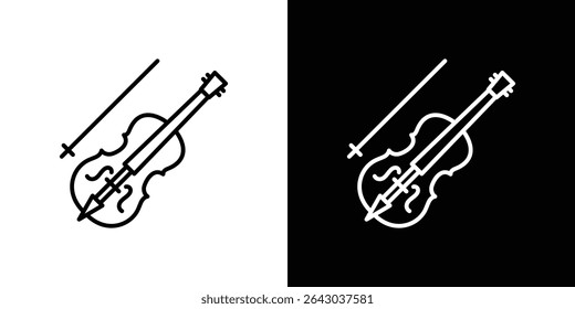 Ícone de violoncelo Vetor de logotipo de estilo plano. perfeito para designs de interface de usuário
