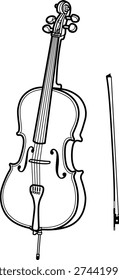 The cello icon isolated on white background