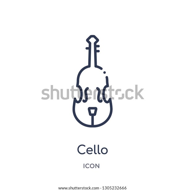 Cello Icon Music Outline Collection Thin Stock Vector Royalty Free