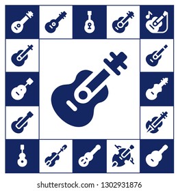  cello icon set. 17 filled cello icons.  Simple modern icons about  - Mandolin, Guitar, Fiddle, Violin, Instrument, Cello